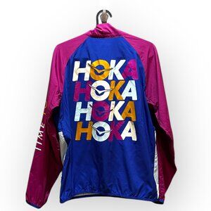 Hoka One Windbreaker Men's Medium Blue Maroon Yellow White Wind-Resist
